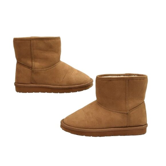 Gap Cozy Boots Kids Size 13 Brown Suede Shearling Lined - Picture 3 of 7